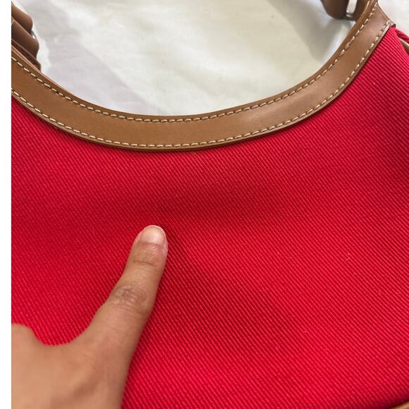 Fossil Vintage Red Mini Shoulder Bag Y2k Minimalist Evening Formal Party Small - Picture 6 of 9